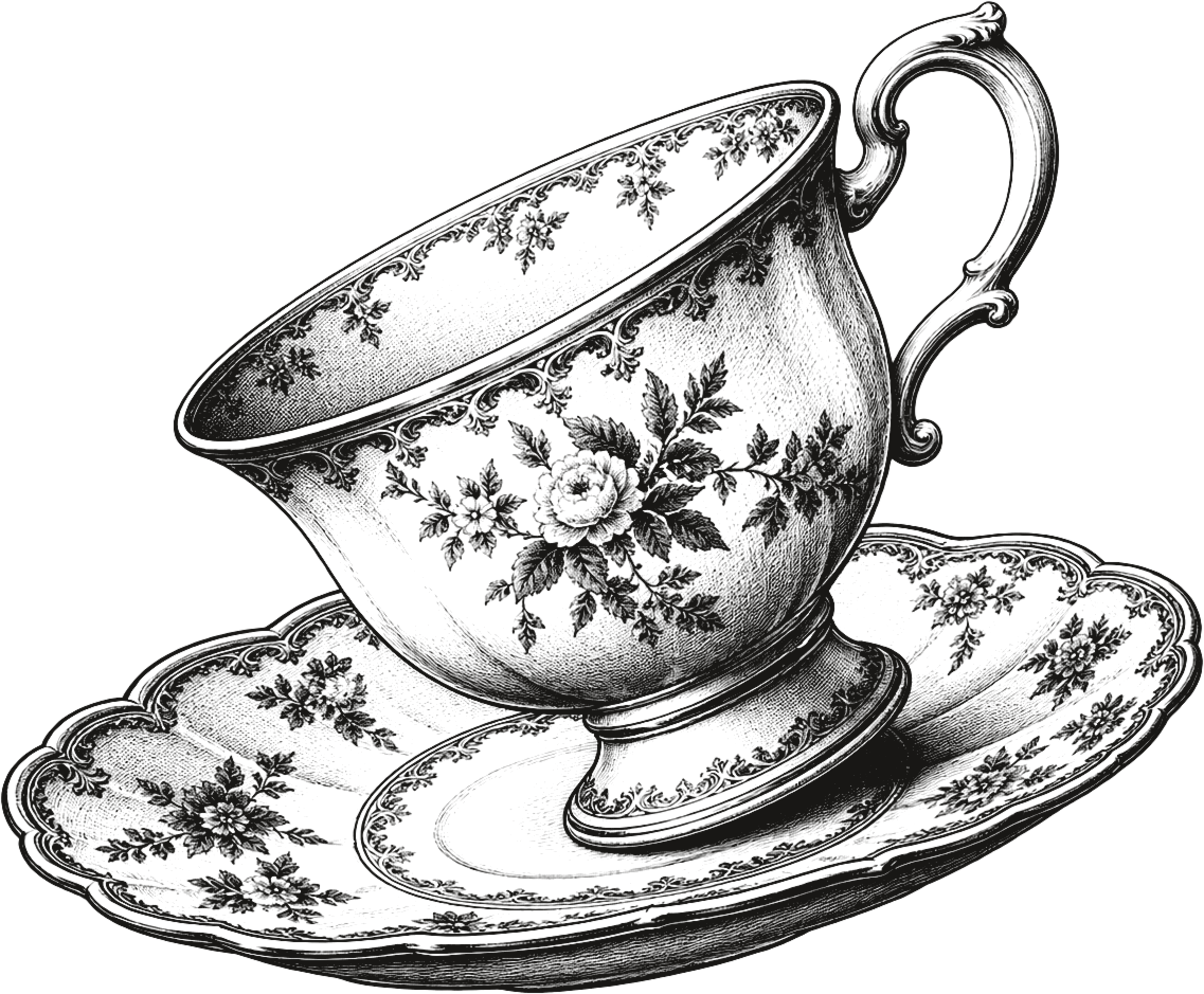 A teacup and saucer falling after Austen releases them